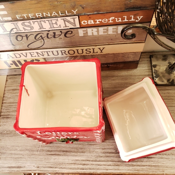 Holly Joy Letters for Santa Red Mailbox Cookie Jar - Picture 6 of 9